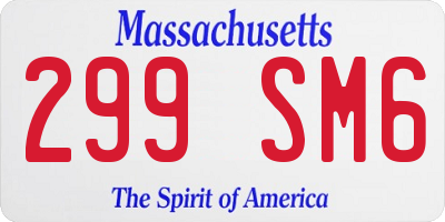 MA license plate 299SM6
