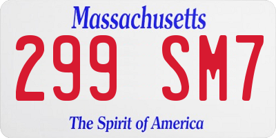 MA license plate 299SM7