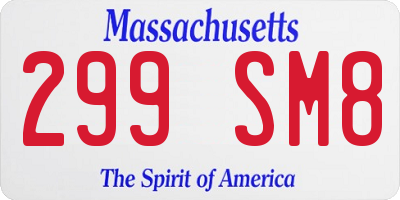 MA license plate 299SM8