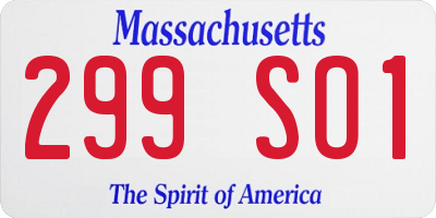 MA license plate 299SO1