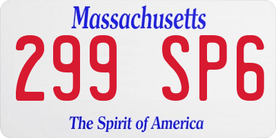 MA license plate 299SP6