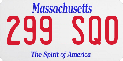 MA license plate 299SQ0