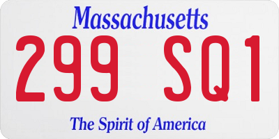 MA license plate 299SQ1