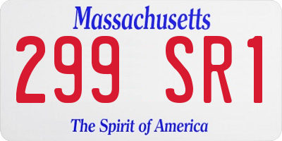 MA license plate 299SR1