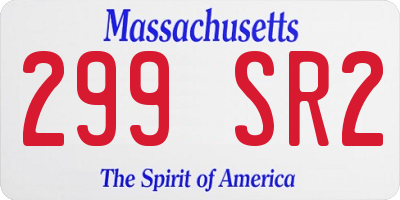 MA license plate 299SR2