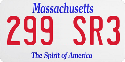 MA license plate 299SR3