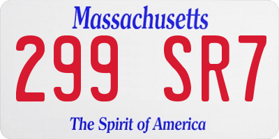 MA license plate 299SR7