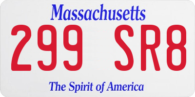 MA license plate 299SR8