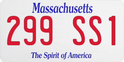 MA license plate 299SS1