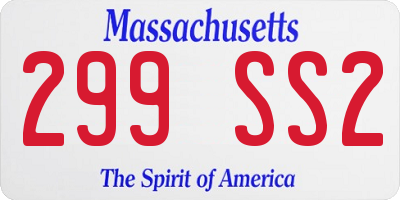 MA license plate 299SS2