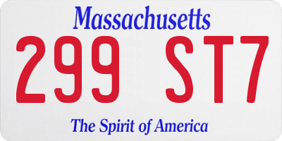 MA license plate 299ST7