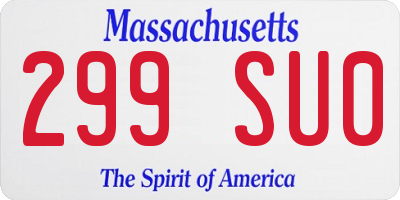 MA license plate 299SU0