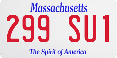 MA license plate 299SU1