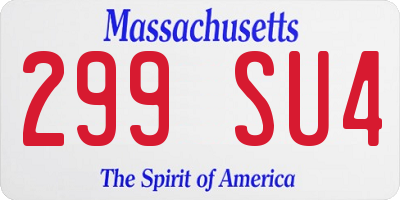 MA license plate 299SU4