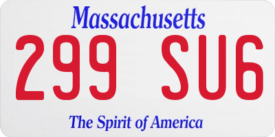 MA license plate 299SU6