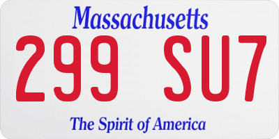 MA license plate 299SU7