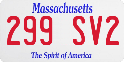 MA license plate 299SV2