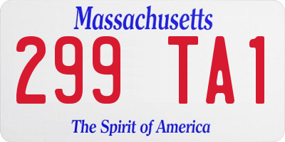 MA license plate 299TA1