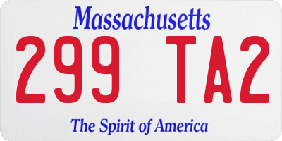 MA license plate 299TA2