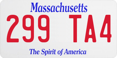MA license plate 299TA4