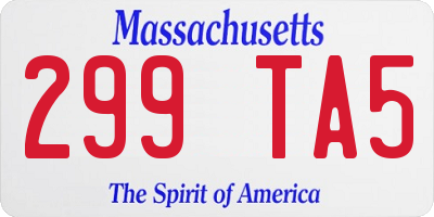 MA license plate 299TA5