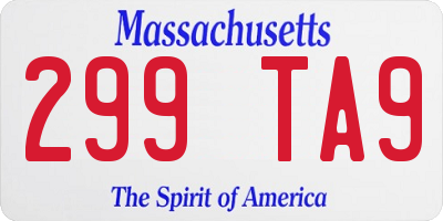 MA license plate 299TA9