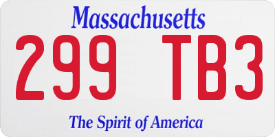 MA license plate 299TB3