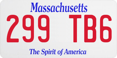MA license plate 299TB6