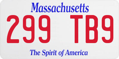 MA license plate 299TB9
