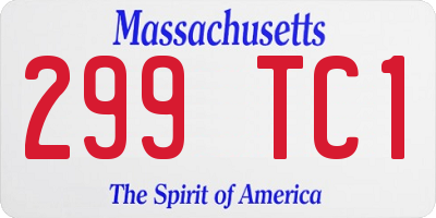 MA license plate 299TC1