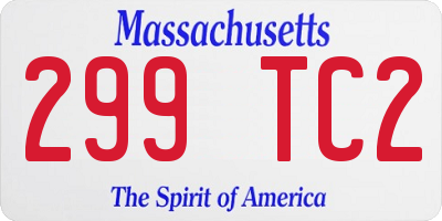 MA license plate 299TC2