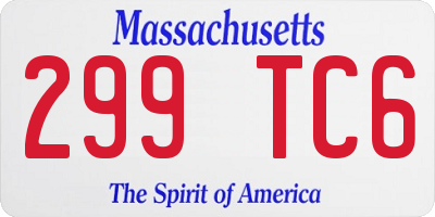 MA license plate 299TC6