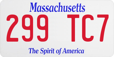 MA license plate 299TC7