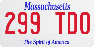 MA license plate 299TD0