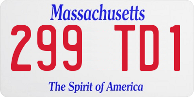 MA license plate 299TD1