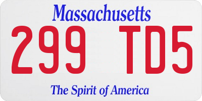 MA license plate 299TD5