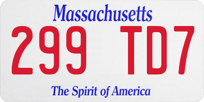 MA license plate 299TD7