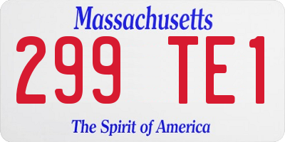 MA license plate 299TE1