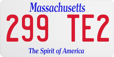 MA license plate 299TE2