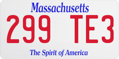 MA license plate 299TE3