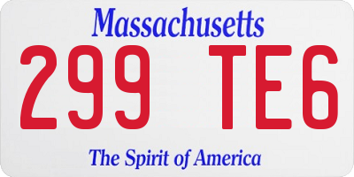 MA license plate 299TE6