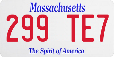 MA license plate 299TE7