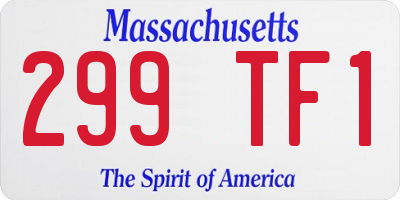 MA license plate 299TF1