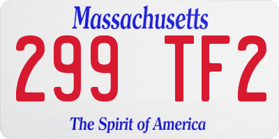 MA license plate 299TF2