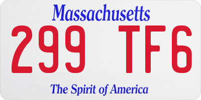 MA license plate 299TF6