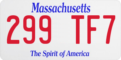 MA license plate 299TF7