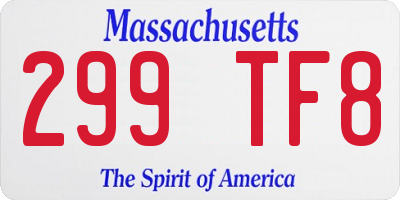 MA license plate 299TF8