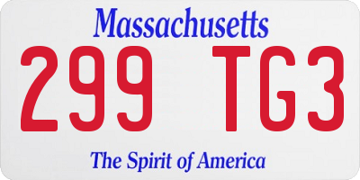 MA license plate 299TG3