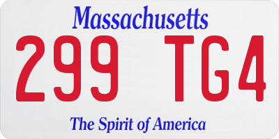 MA license plate 299TG4
