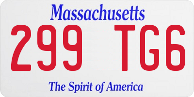 MA license plate 299TG6